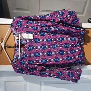 All For Color Women's "Fireside Spark" Eva Flared 3/4 Sleeve Top. Size S